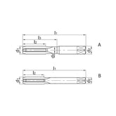 Solid carbide drills Tap, straight flute Cast iron 4202C-M3(3~16)*0.5(0.5~2.0)-6H(6HX) - Makotools Industrial Supply Tools for Metal Cutting